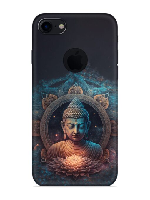 Gautam Buddha Embossed Soft Silicone Case for Apple Iphone 7 (Logo Cut)