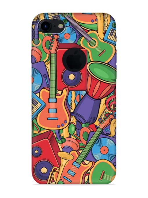 Colorful Music Art Embossed Soft Silicone Case for Apple Iphone 7 (Logo Cut)