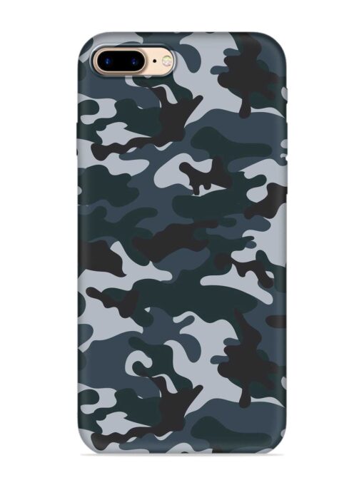 Dark Blue Army Military Art Embossed Soft Silicone Case for Apple Iphone 7 Plus Zapvi