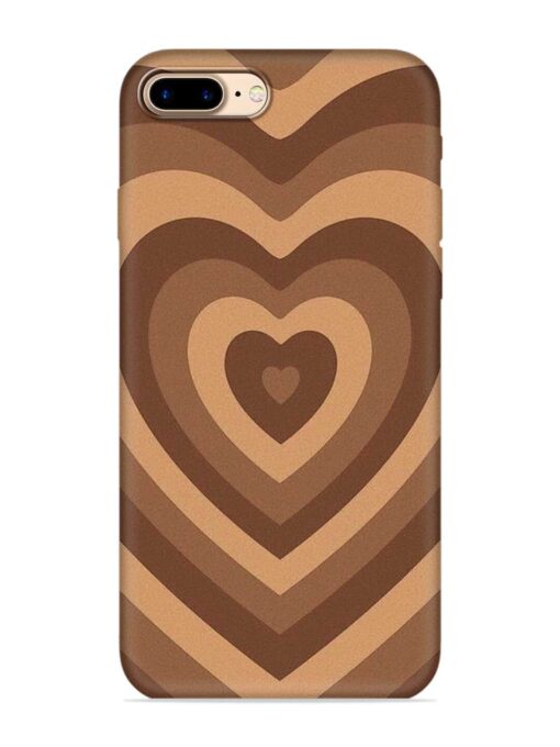 Brown Heart Embossed Soft Silicone Case for Apple Iphone 7 Plus