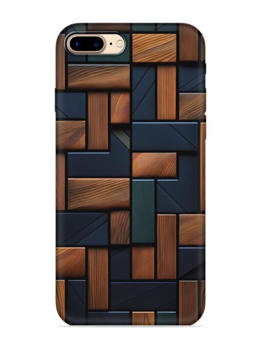 Wooden Background Cubes Embossed Soft Silicone Case for Apple Iphone 7 Plus Zapvi