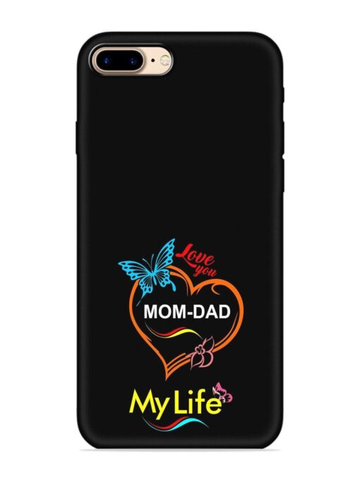 Love You Mom Dad Embossed Soft Silicone Case for Apple Iphone 7 Plus Zapvi