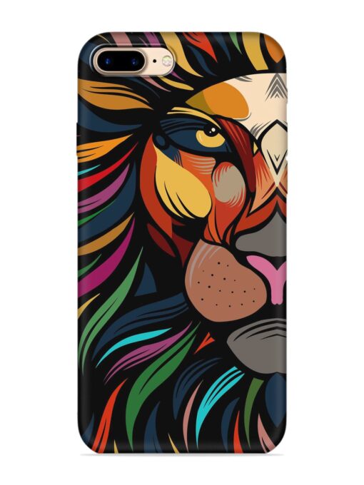 Trippy Lion Art Embossed Soft Silicone Case for Apple Iphone 7 Plus