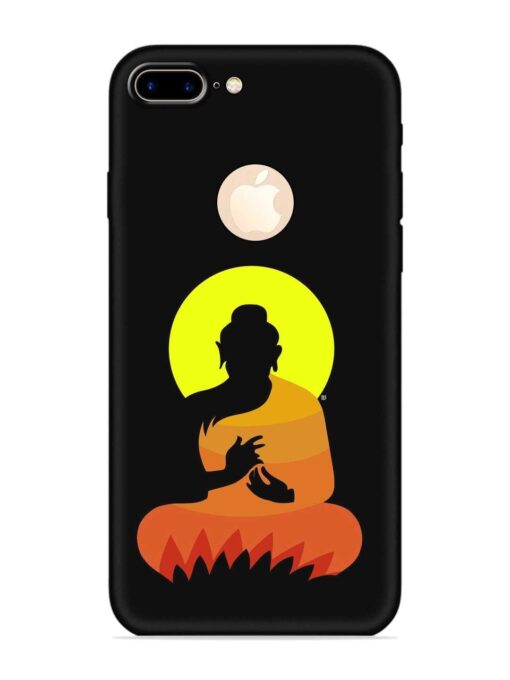 Buddha Art Black Embossed Soft Silicone Case for Apple Iphone 7 Plus (Logo Cut) Zapvi