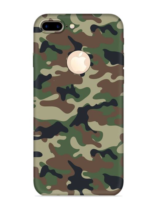 Army Military Camouflage Dark Green Embossed Soft Silicone Case for Apple Iphone 7 Plus (Logo Cut) Zapvi