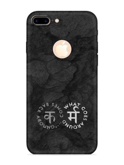 Karma Hindi Word Embossed Soft Silicone Case for Apple Iphone 7 Plus (Logo Cut)