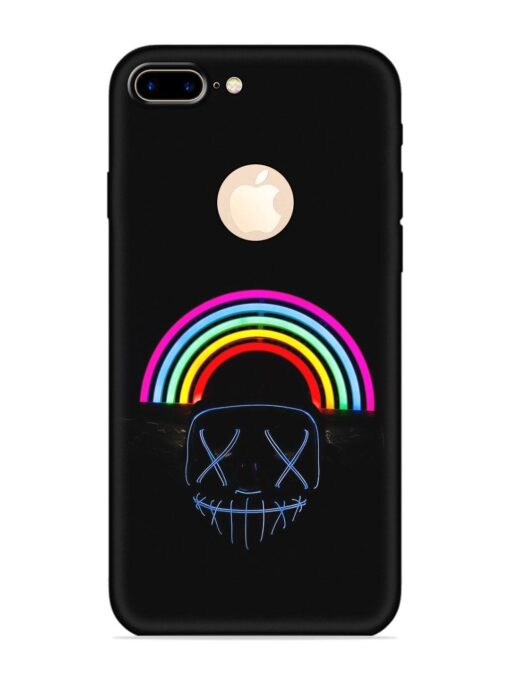 Mask Rainbow Embossed Soft Silicone Case for Apple Iphone 7 Plus (Logo Cut) Zapvi