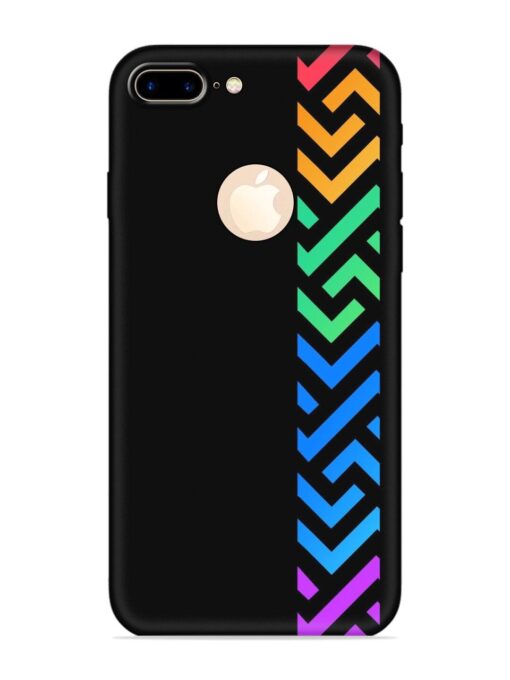 Colorshape Stripes Embossed Soft Silicone Case for Apple Iphone 7 Plus (Logo Cut)