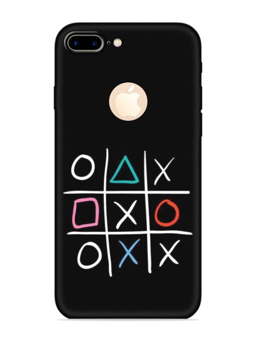 Super Neon Tic-Tac-Toe Embossed Soft Silicone Case for Apple Iphone 7 Plus (Logo Cut)