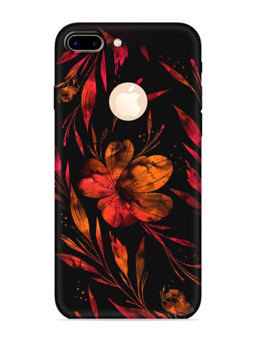 Red Flower Painting Embossed Soft Silicone Case for Apple Iphone 7 Plus (Logo Cut) Zapvi