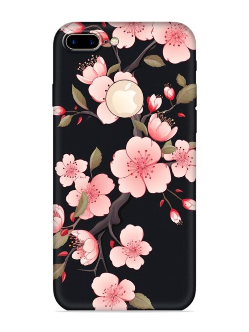 Cherry Blossom Embossed Soft Silicone Case for Apple Iphone 7 Plus (Logo Cut)