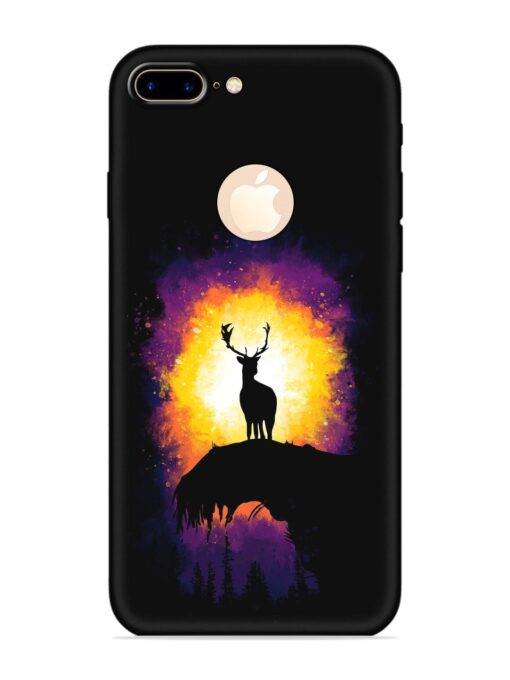 Elk Animal Art Embossed Soft Silicone Case for Apple Iphone 7 Plus (Logo Cut) Zapvi