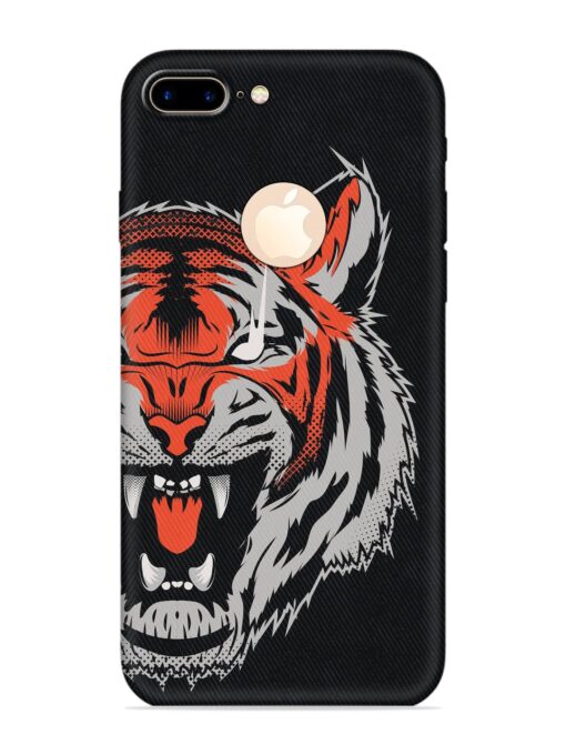 Tiger Aggression Embossed Soft Silicone Case for Apple Iphone 7 Plus (Logo Cut)