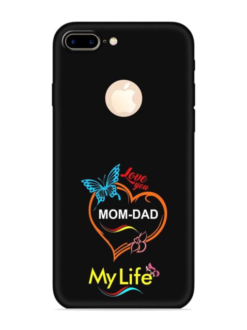 Love You Mom Dad Embossed Soft Silicone Case for Apple Iphone 7 Plus (Logo Cut)