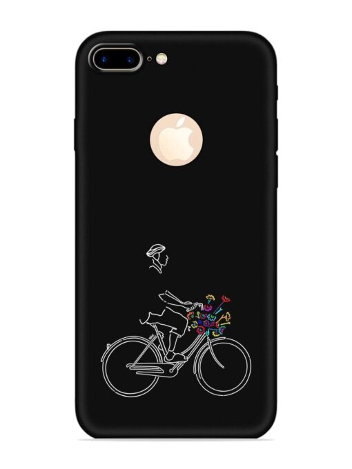 Minimalist Cycle Art Embossed Soft Silicone Case for Apple Iphone 7 Plus (Logo Cut) Zapvi