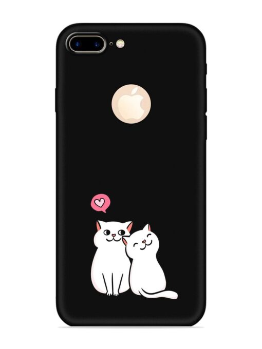 Cute Loving Cats Embossed Soft Silicone Case for Apple Iphone 7 Plus (Logo Cut) Zapvi