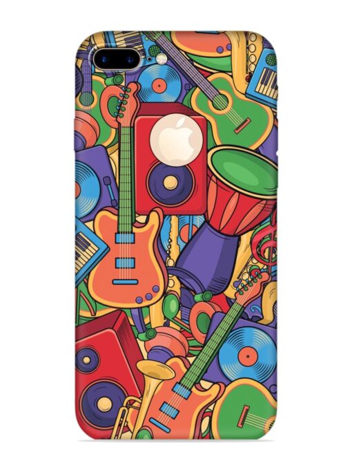 Colorful Music Art Embossed Soft Silicone Case for Apple Iphone 7 Plus (Logo Cut)