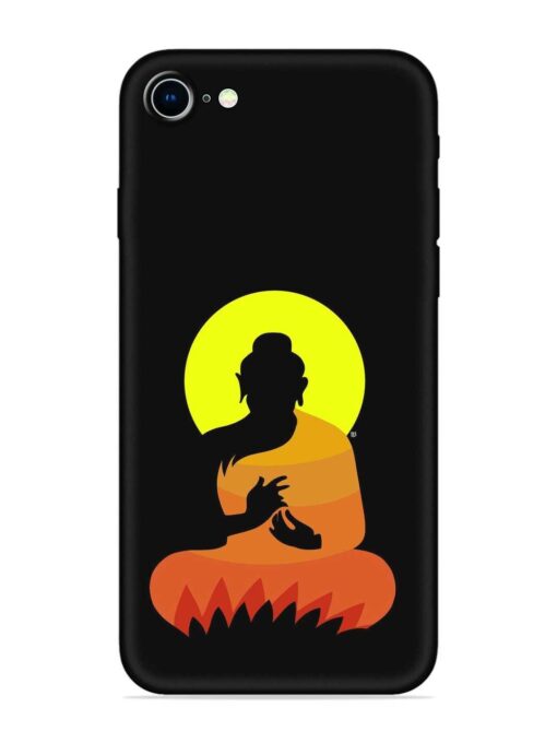 Buddha Art Black Embossed Soft Silicone Case for Apple Iphone 8