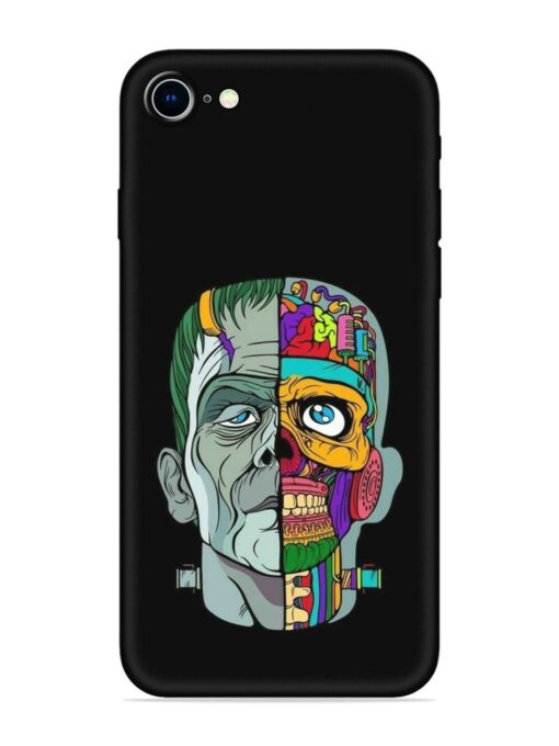 Men Vs Skull Embossed Soft Silicone Case for Apple Iphone 8