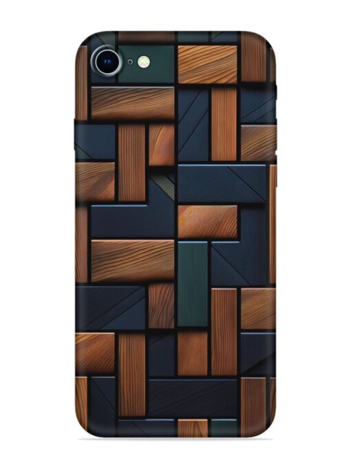 Wooden Background Cubes Embossed Soft Silicone Case for Apple Iphone 8 Zapvi