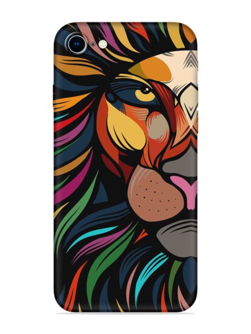 Trippy Lion Art Embossed Soft Silicone Case for Apple Iphone 8