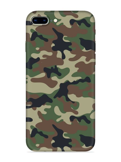 Army Military Camouflage Dark Green Embossed Soft Silicone Case for Apple Iphone 8 Plus Zapvi