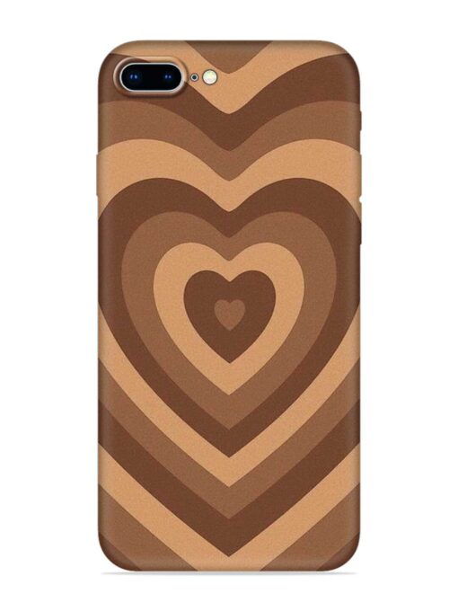 Brown Heart Embossed Soft Silicone Case for Apple Iphone 8 Plus Zapvi