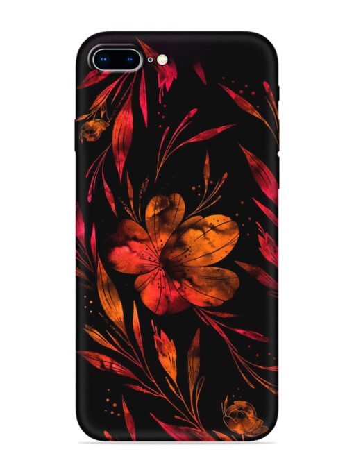 Red Flower Painting Embossed Soft Silicone Case for Apple Iphone 8 Plus Zapvi