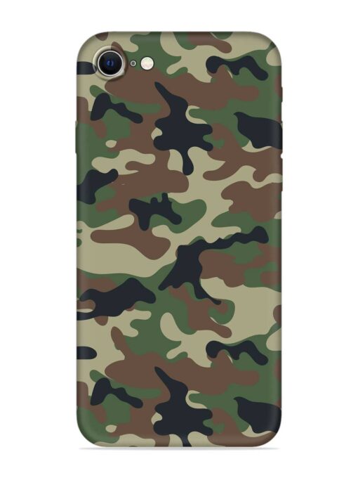 Army Military Camouflage Dark Green Embossed Soft Silicone Case for Apple Iphone Se (2020)