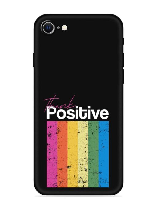 Think Positive Typography Embossed Soft Silicone Case for Apple Iphone Se (2020) Zapvi