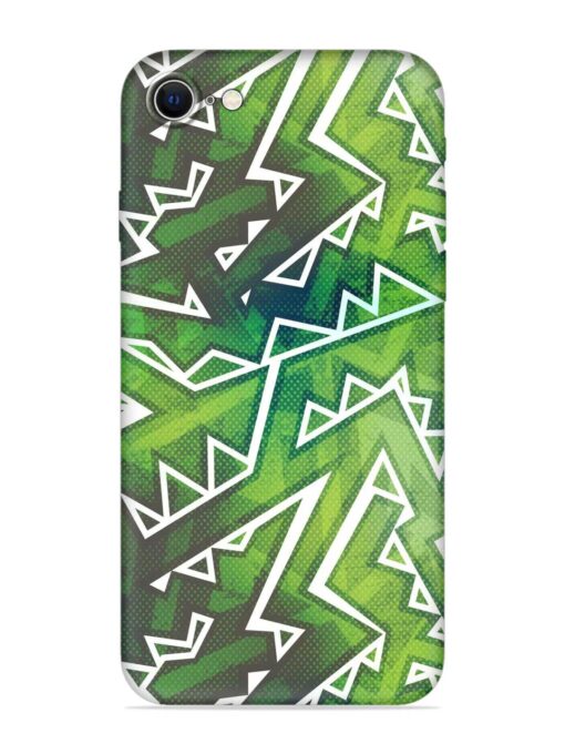 Green Graffiti Seamless Embossed Soft Silicone Case for Apple Iphone Se (2020)