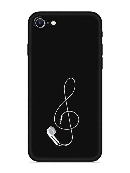 Music Earphone Vector Embossed Soft Silicone Case for Apple Iphone Se (2020) Zapvi