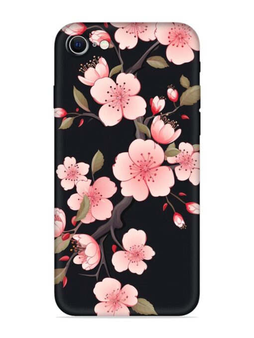 Cherry Blossom Embossed Soft Silicone Case for Apple Iphone Se (2020) Zapvi