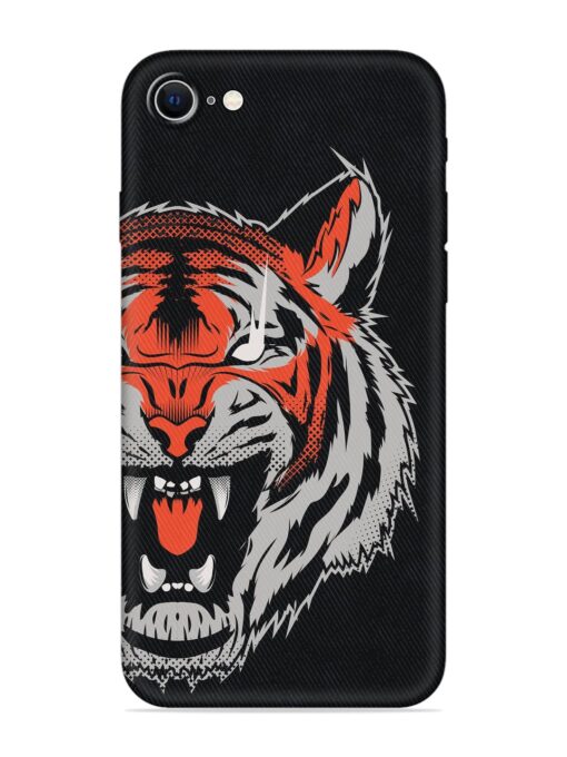 Tiger Aggression Embossed Soft Silicone Case for Apple Iphone Se (2020)