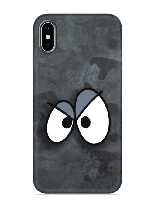 Big Eyes Night Mode Embossed Soft Silicone Case for Apple Iphone X