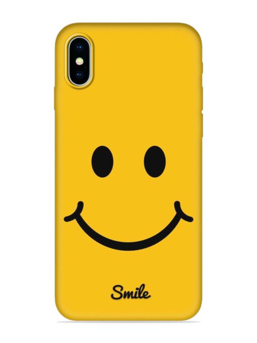 Yellow Smiley Embossed Soft Silicone Case for Apple Iphone X