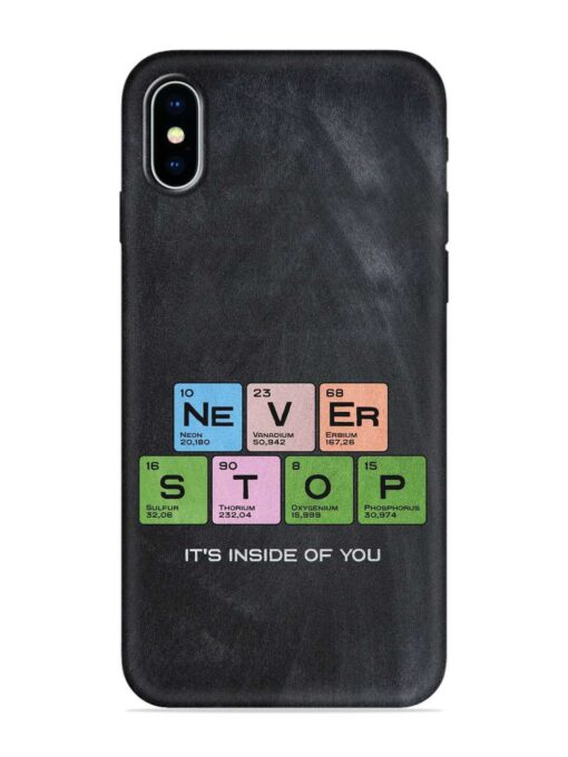 Never Stop It'S Inside Of You Embossed Soft Silicone Case for Apple Iphone X