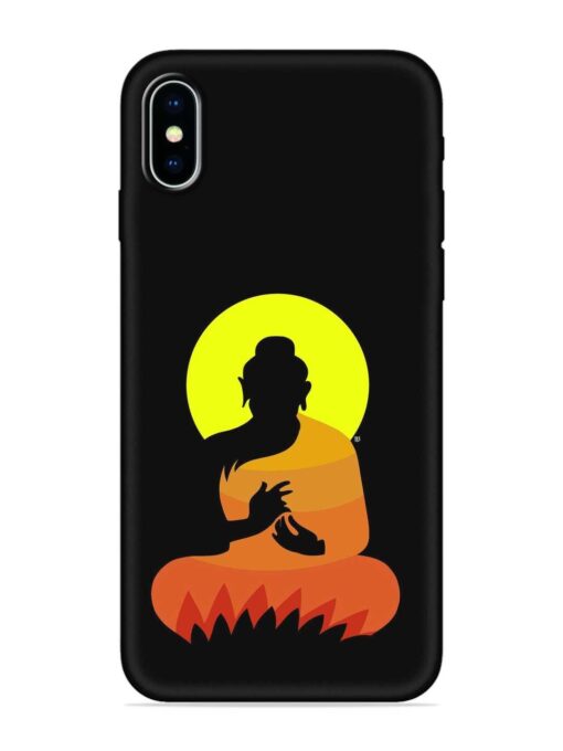 Buddha Art Black Embossed Soft Silicone Case for Apple Iphone X