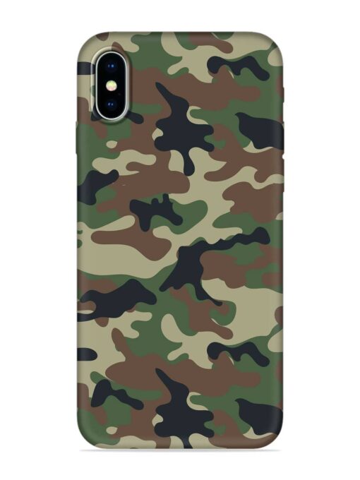 Army Military Camouflage Dark Green Embossed Soft Silicone Case for Apple Iphone X Zapvi