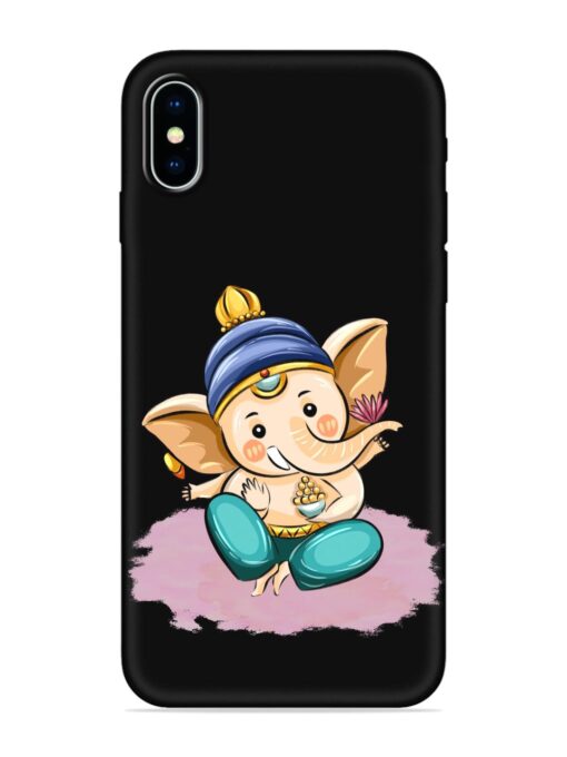 Bal Ganesh Vector Art Embossed Soft Silicone Case for Apple Iphone X Zapvi