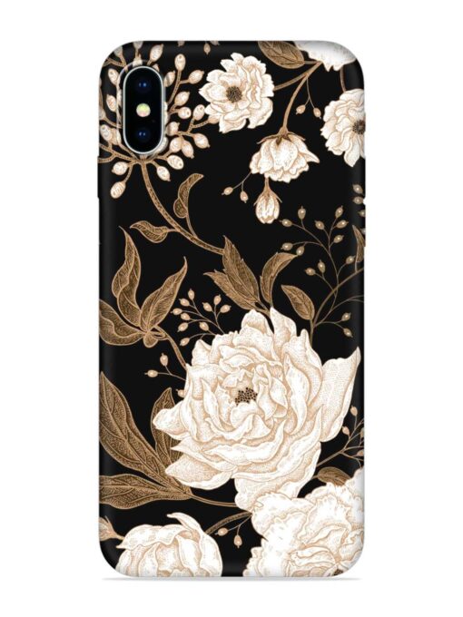 Peonies Roses Floral Embossed Soft Silicone Case for Apple Iphone X