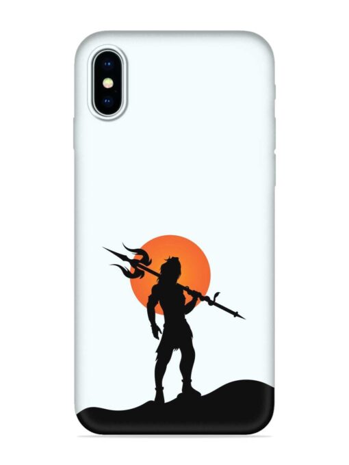 Lord Mahadev Trendy Embossed Soft Silicone Case for Apple Iphone X