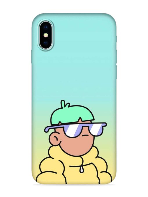 Doodles Cool Character Embossed Soft Silicone Case for Apple Iphone X