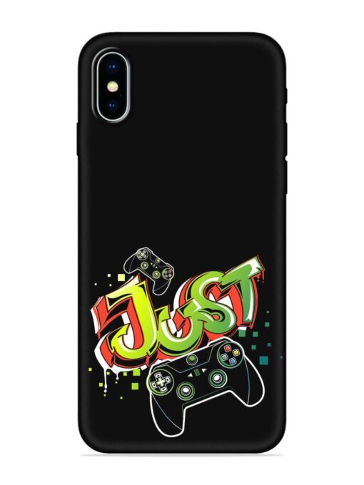 Graffiti Gamepad Illustration Embossed Soft Silicone Case for Apple Iphone X Zapvi