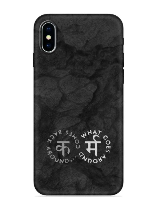 Karma Hindi Word Embossed Soft Silicone Case for Apple Iphone X Zapvi