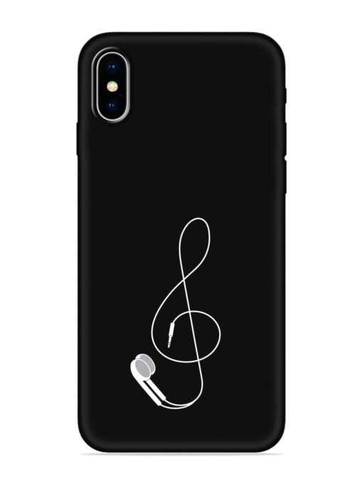 Music Earphone Vector Embossed Soft Silicone Case for Apple Iphone X