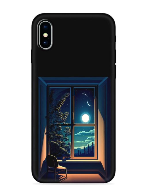 Night View At Window Embossed Soft Silicone Case for Apple Iphone X