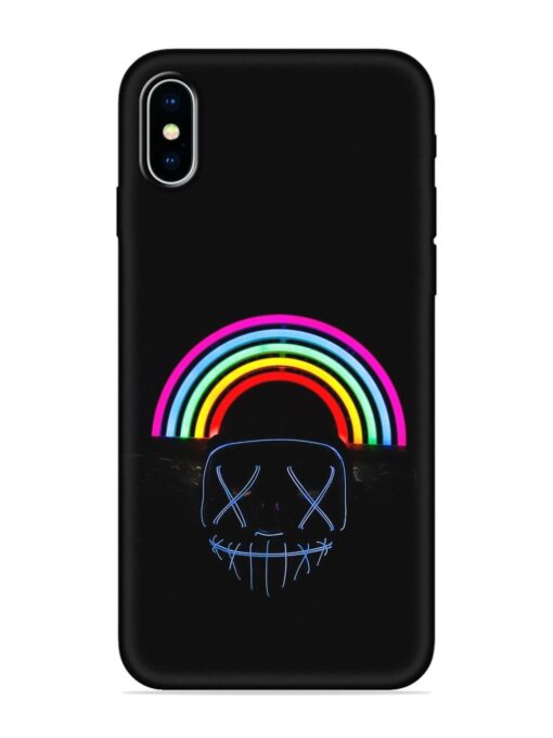 Mask Rainbow Embossed Soft Silicone Case for Apple Iphone X Zapvi