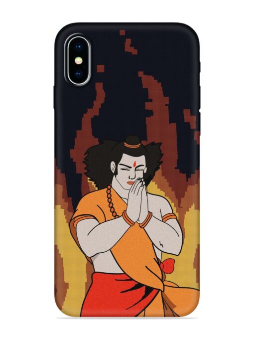 Shree Ram Vector Embossed Soft Silicone Case for Apple Iphone X Zapvi