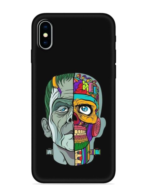 Men Vs Skull Embossed Soft Silicone Case for Apple Iphone X